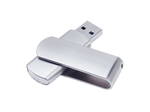 USB-флешка металлическая поворотная на 512 Mb, глянец